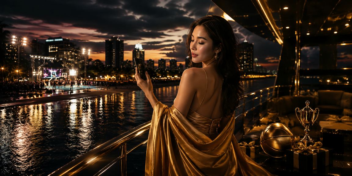 Người chơi cá cược bóng rổ tại bãi biển Đà Nẵng xem tỷ lệ kèo trên điện thoại buổi chiều