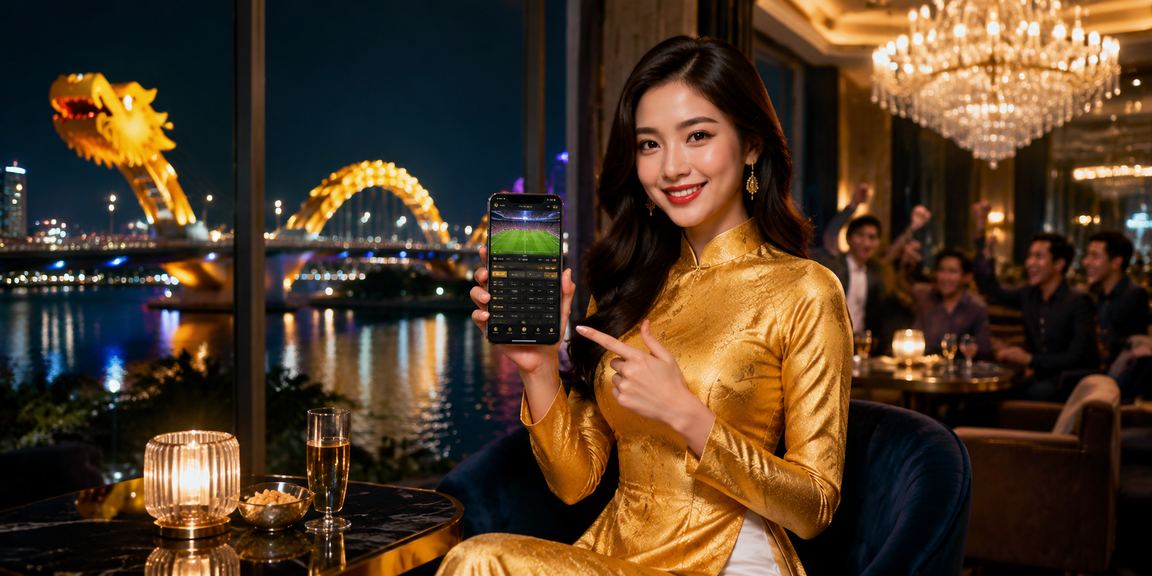 Người phụ nữ mặc áo dài sử dụng ứng dụng casino trên điện thoại tại Đà Nẵng